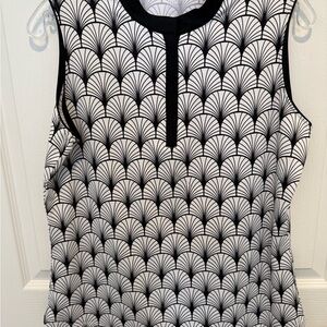 Black and White Patterned Women's Top